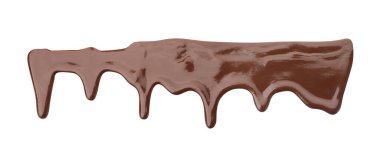 Beyaza izole edilmiş lezzetli eritilmiş çikolata örneği.