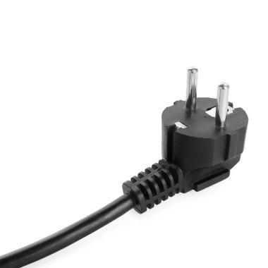 Beyaz üzerine izole edilmiş siyah kablo