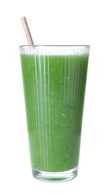 Beyaz bardakta izole edilmiş lezzetli meyve püresi.