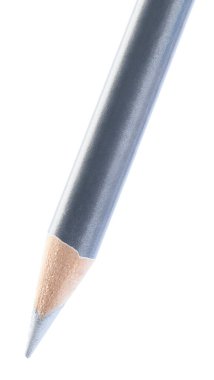 Beyaza izole edilmiş gümüş göz kalemi. Kozmetik ürünü