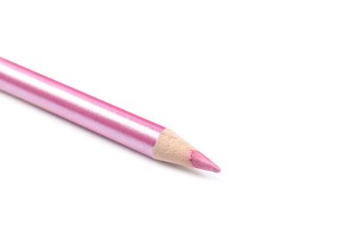 Beyaz üzerine izole edilmiş pembe göz kalemi. Kozmetik ürünü