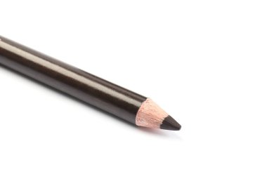 Kahverengi göz kalemi beyaza izole edilmiş. Kozmetik ürünü