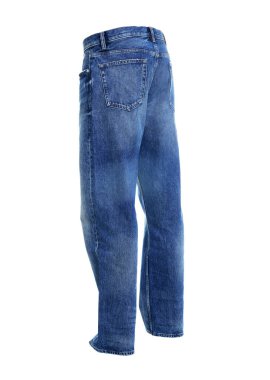 Erkekler beyaz, yan görünüm üzerinde izole pantolon