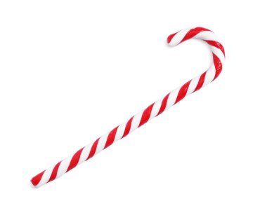 Beyaz manzaralı, tatlı baston şekerler. Noel hediyesi