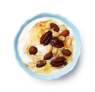 Ballı ve fındıklı leziz Yunan yoğurdu.