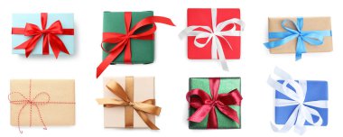 dizi üzerine beyaz izole hediye kutusu