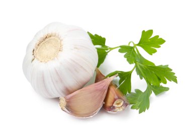 Taze sarımsak ve maydanoz.