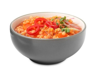 Lezzetli mercimek çorbası.