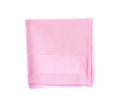 Bir katlanmış mendil beyaza izole edilmiş, üst manzara. Şık aksesuar