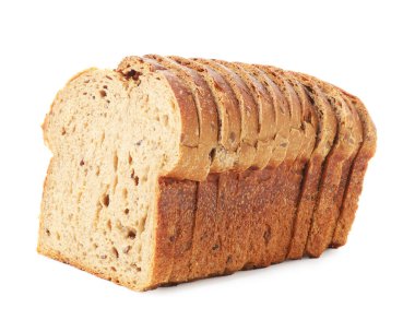 Beyaz üzerine izole edilmiş kızarmış ekmek dilimleri.