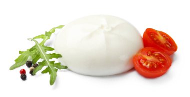 Domatesli, biberli ve roka soslu nefis burata peyniri.