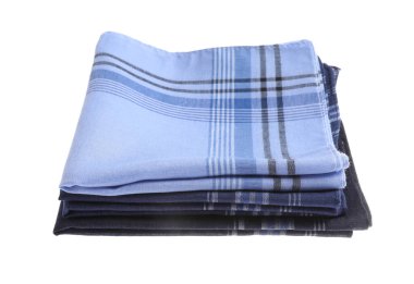 Beyaza izole edilmiş farklı mendiller. Şık aksesuar