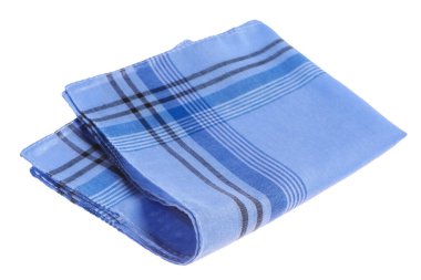 Bir katlanmış mendil beyaza izole edilmiş. Şık aksesuar