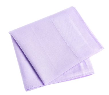 Bir katlanmış mendil beyaza izole edilmiş, üst manzara. Şık aksesuar