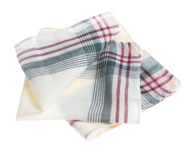 Beyaz üzerine izole edilmiş katlanmış mendiller. Şık aksesuar