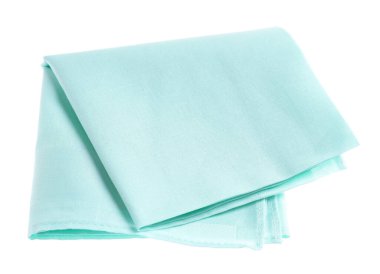 Bir katlanmış mendil beyaza izole edilmiş. Şık aksesuar