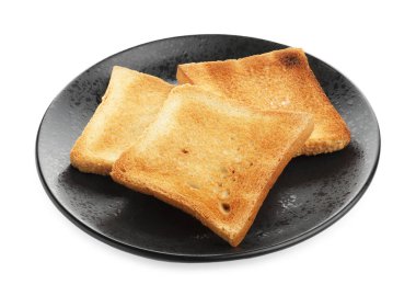 Dilim kızarmış ekmek üzerinde beyaz izole