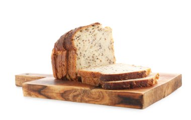 Ekmek dilimleri ve beyaz tohumlar.