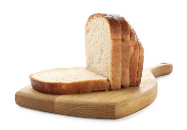 Beyaz üzerine izole edilmiş kızarmış ekmek dilimleri.