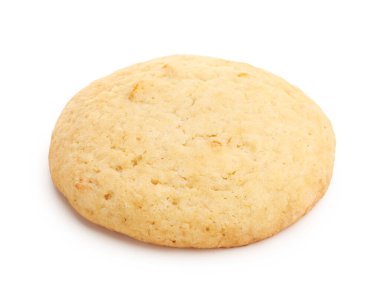 Beyaza izole edilmiş lezzetli bir limonlu kurabiye.