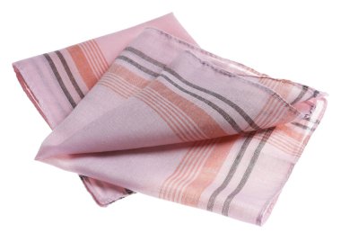 Beyaz üzerine izole edilmiş katlanmış mendiller. Şık aksesuar