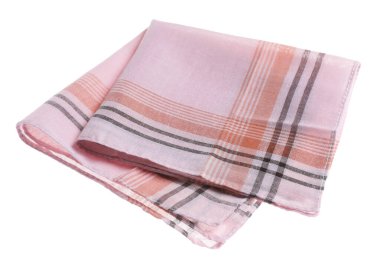 Bir katlanmış mendil beyaza izole edilmiş. Şık aksesuar