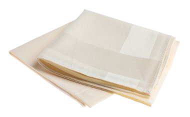 Bir katlanmış mendil beyaza izole edilmiş. Şık aksesuar