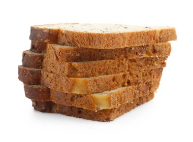 Ekmek dilimleri ve beyaz tohumlar.