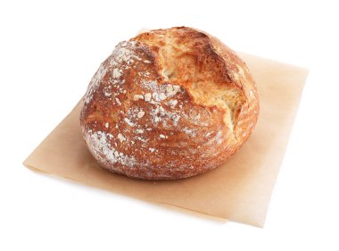 Lezzetli taze ekmek, beyaz üzerine izole edilmiş.