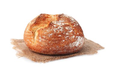 Lezzetli taze ekmek, beyaz üzerine izole edilmiş.