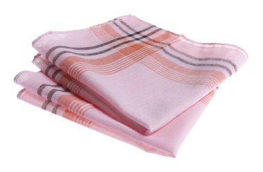 Beyaz üzerine izole edilmiş katlanmış mendiller. Şık aksesuar