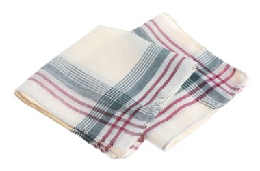 Beyaz üzerine izole edilmiş katlanmış mendiller. Şık aksesuar