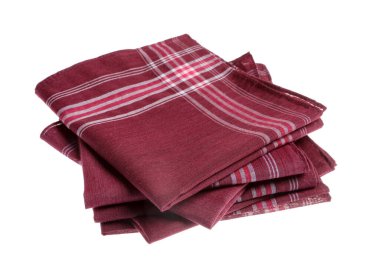 Beyaz üzerine izole edilmiş katlanmış mendiller. Şık aksesuar