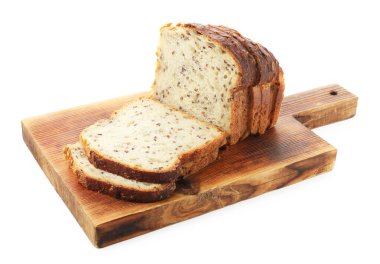 Ekmek dilimleri ve beyaz tohumlar.