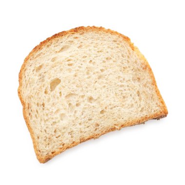 Ekmek dilimleri beyaza izole edilmiş, üstten.