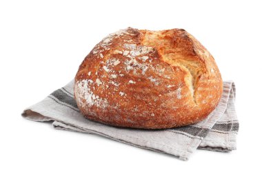 Lezzetli taze ekmek, beyaz üzerine izole edilmiş.