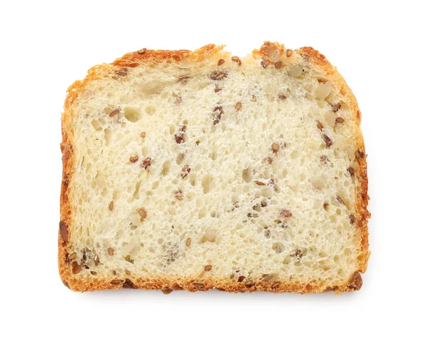 Ekmek dilimlenmiş, tohumlar beyaza izole edilmiş.