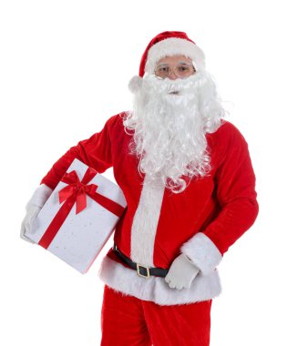 Noel Baba Noel hediyesi beyaz zemin üzerine ile