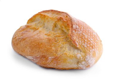 Lezzetli taze ekmek, beyaz üzerine izole edilmiş.