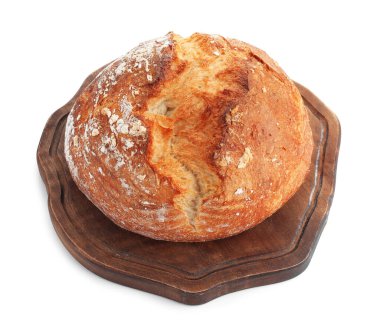 Lezzetli taze ekmek, beyaz üzerine izole edilmiş.