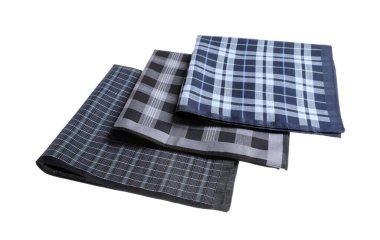 Beyaz üzerine izole edilmiş üç farklı tarz mendil.