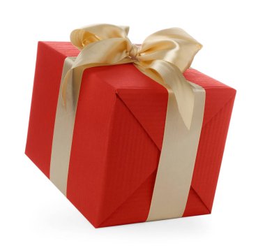 Beyaz tenli güzel bir hediye kutusu.