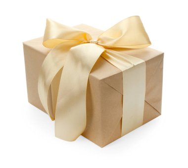 Beyaz tenli güzel bir hediye kutusu.