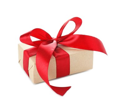 beyaz izole fiyonklu güzel hediye