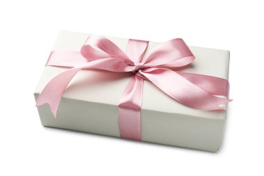 beyaz izole fiyonklu güzel hediye