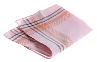 Bir katlanmış mendil beyaza izole edilmiş. Şık aksesuar