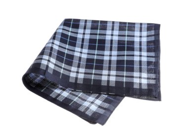 Katlanmış mendil beyaza izole edilmiş. Şık aksesuar