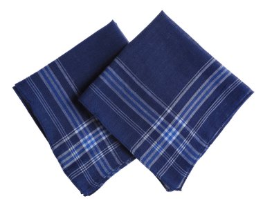 Beyaz, üst görünümde izole edilmiş şık mendiller