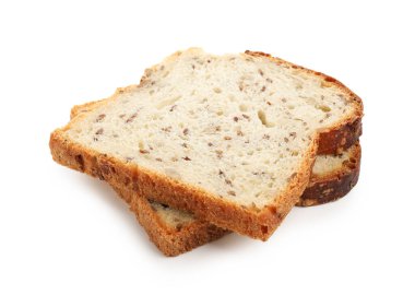 Ekmek dilimleri ve beyaz tohumlar.