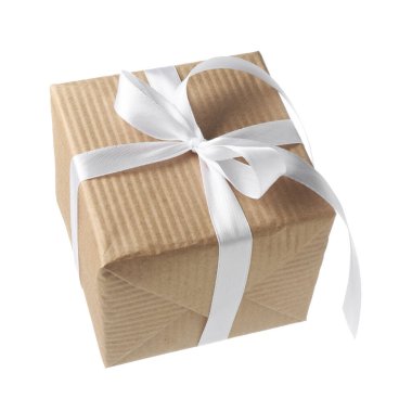 Beyaz tenli güzel bir hediye kutusu.